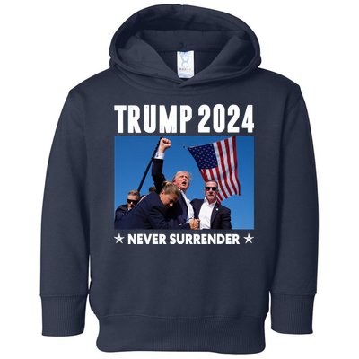 Assassination Attempt 2024 Never Surrender Trump Shot Toddler Hoodie