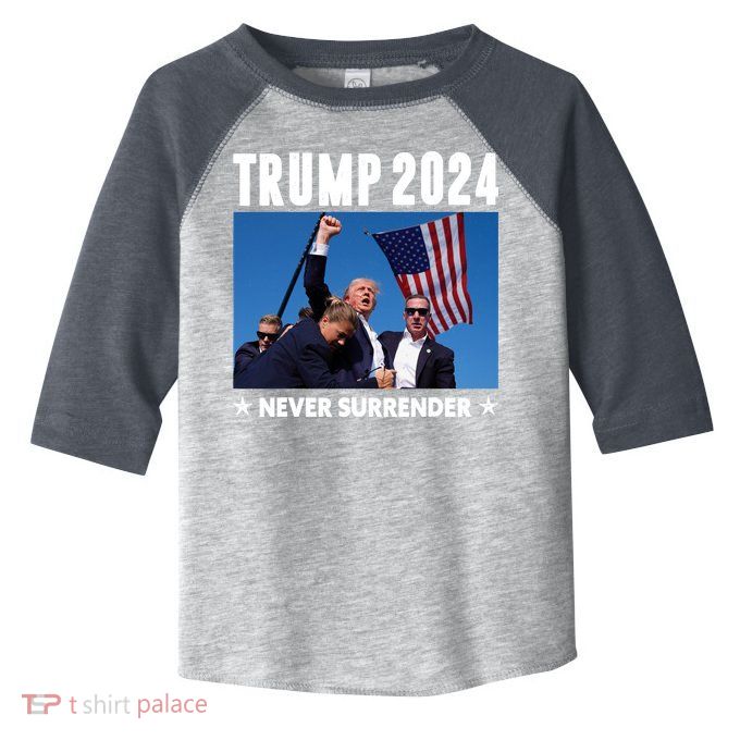 Assassination Attempt 2024 Never Surrender Trump Shot Toddler Fine Jersey T-Shirt