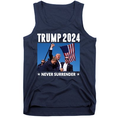 Assassination Attempt 2024 Never Surrender Trump Shot Tank Top