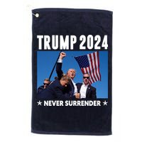 Assassination Attempt 2024 Never Surrender Trump Shot Golf Towel