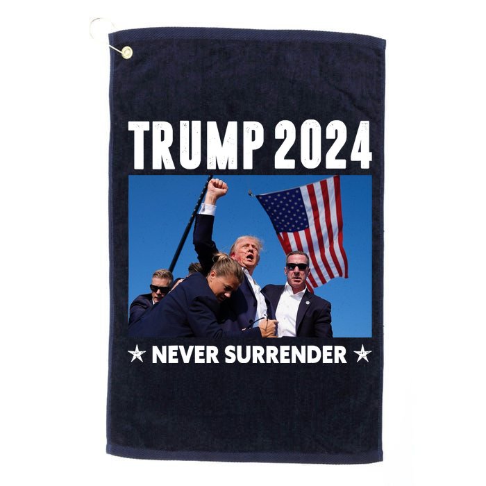 Assassination Attempt 2024 Never Surrender Trump Shot Golf Towel