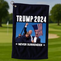 Assassination Attempt 2024 Never Surrender Trump Shot Golf Towel