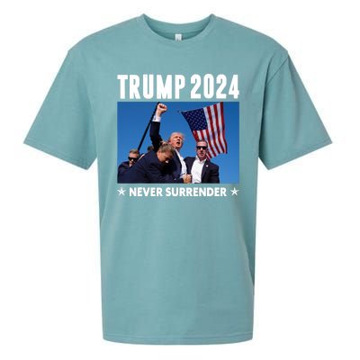 Assassination Attempt 2024 Never Surrender Trump Shot Sueded Cloud Jersey T-Shirt