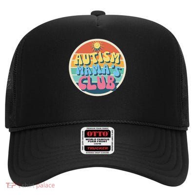 Autism Awareness 2025 Mom Design autism mama Women High Crown Mesh Back Trucker Hat
