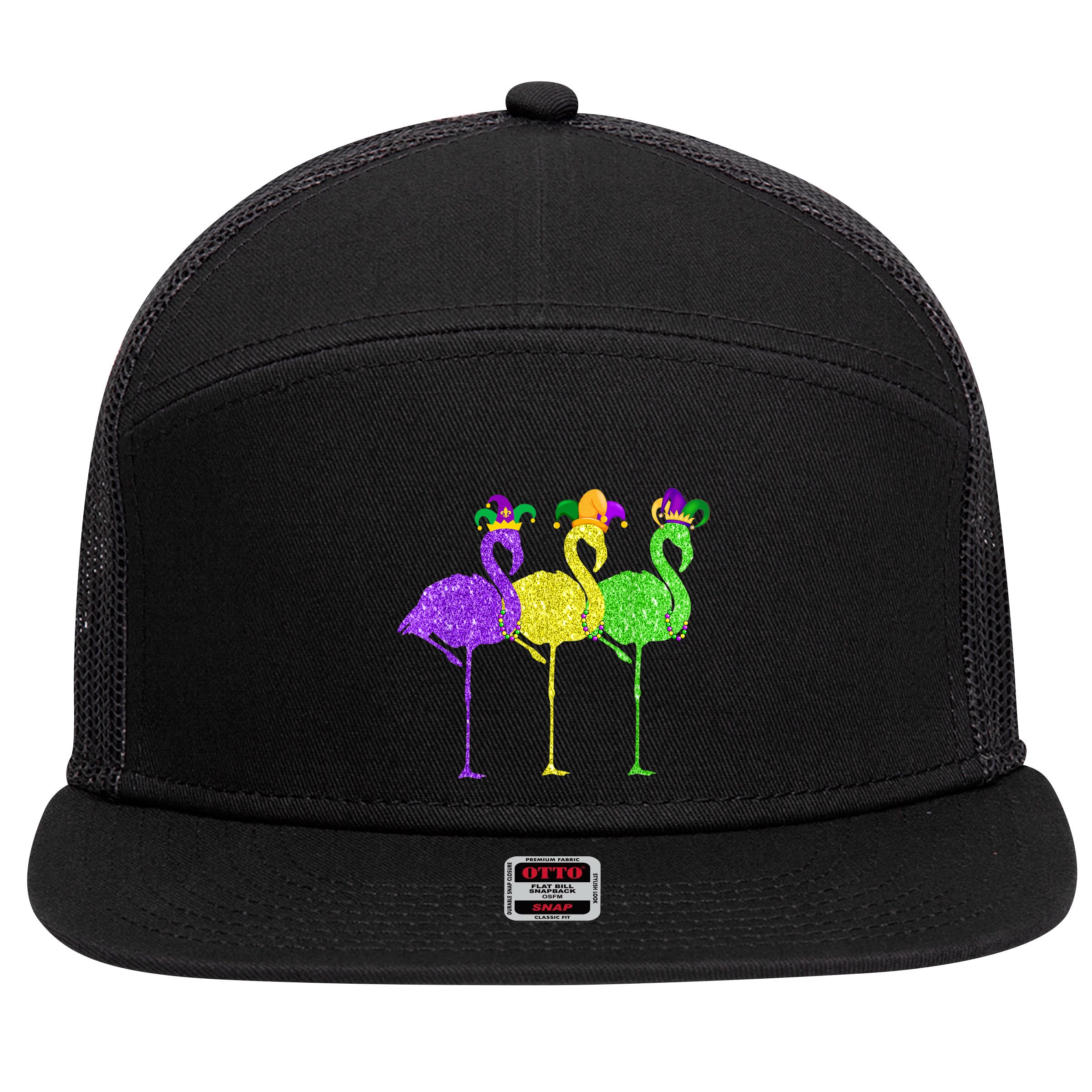 A 7 Panel Mesh Trucker Snapback Hat