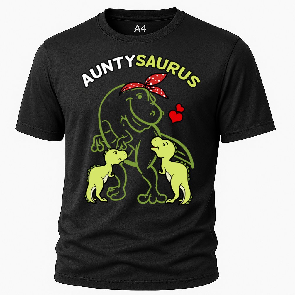 Auntysaurus Aunty 2 Dinosaur Aunt & Uncles Day Cooling Performance Crew T-Shirt