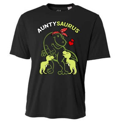 Auntysaurus Aunty 2 Dinosaur Aunt & Uncles Day Cooling Performance Crew T-Shirt