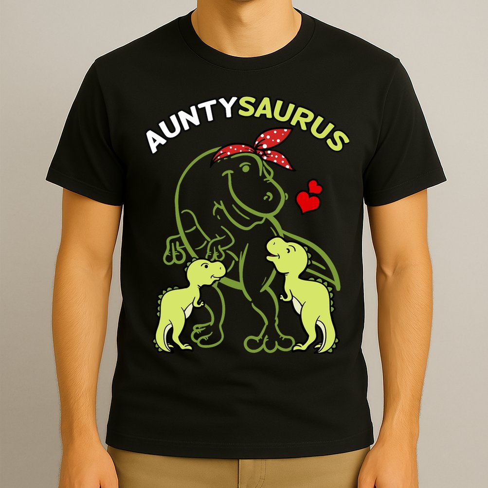 Auntysaurus Aunty 2 Dinosaur Aunt & Uncles Day T-Shirt