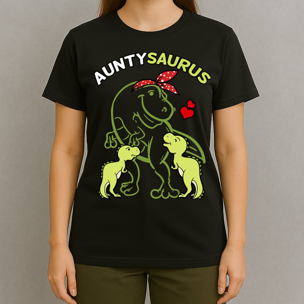 Auntysaurus Aunty 2 Dinosaur Aunt & Uncles Day T-Shirt