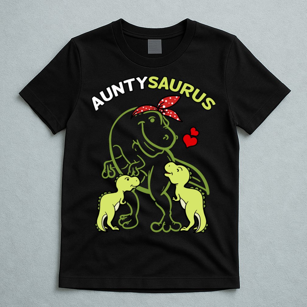 Auntysaurus Aunty 2 Dinosaur Aunt & Uncles Day T-Shirt