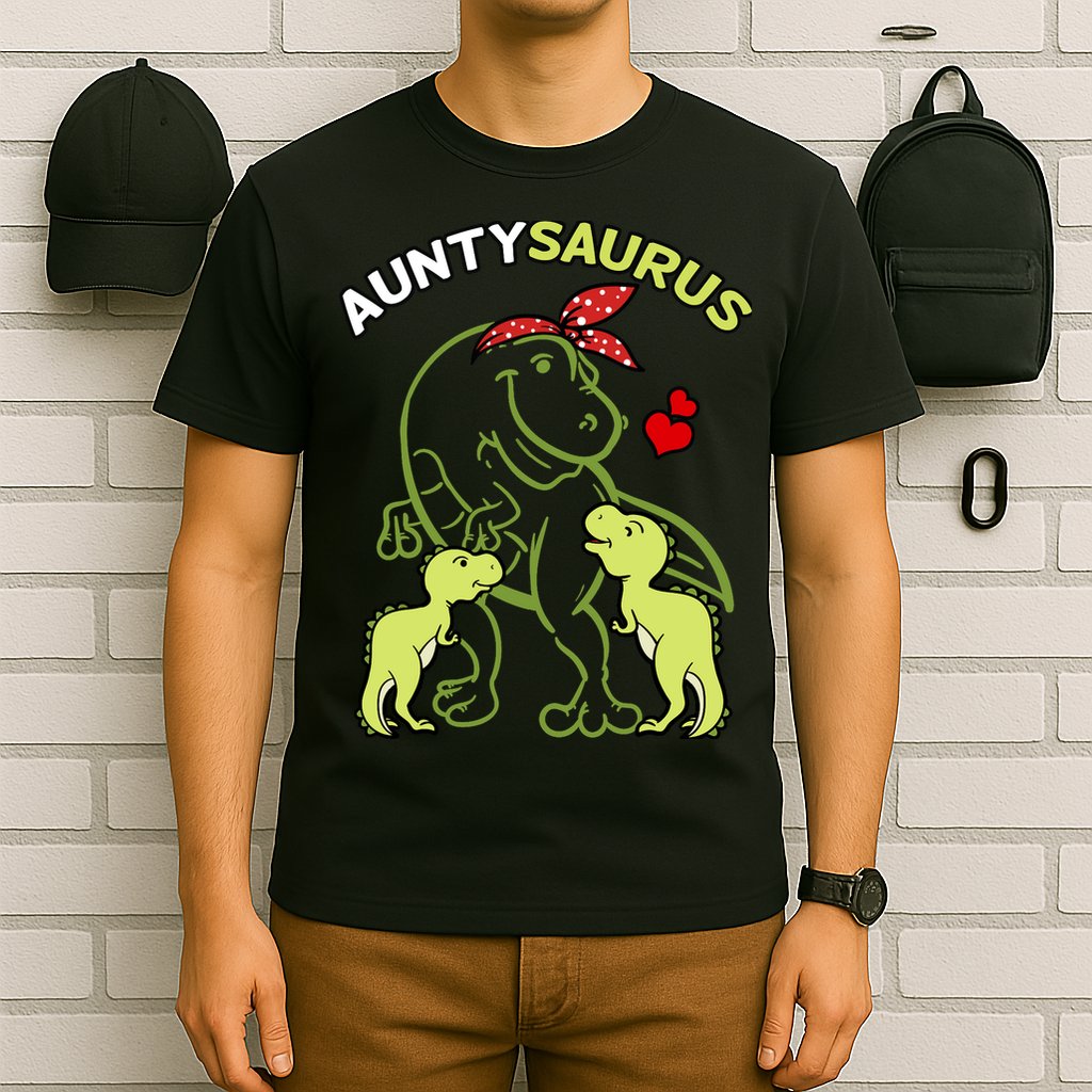Auntysaurus Aunty 2 Dinosaur Aunt & Uncles Day T-Shirt