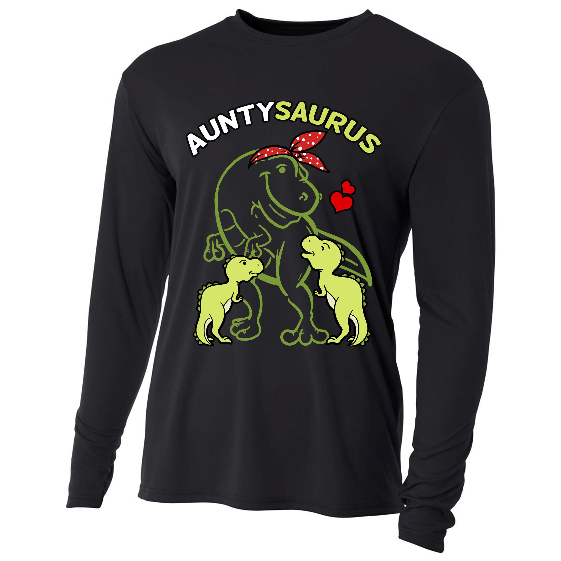 Auntysaurus Aunty 2 Dinosaur Aunt & Uncles Day Cooling Performance Long Sleeve Crew