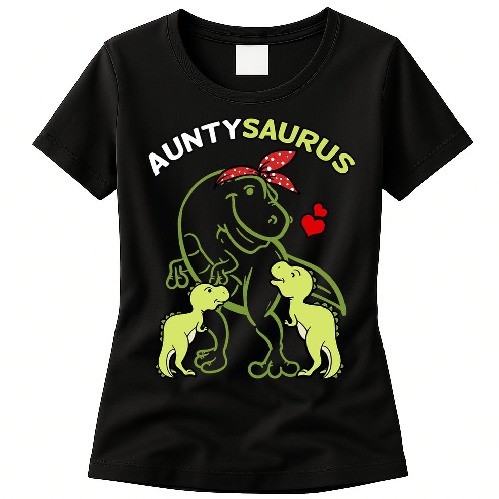 Auntysaurus Aunty 2 Dinosaur Aunt & Uncles Day Womens T-Shirt