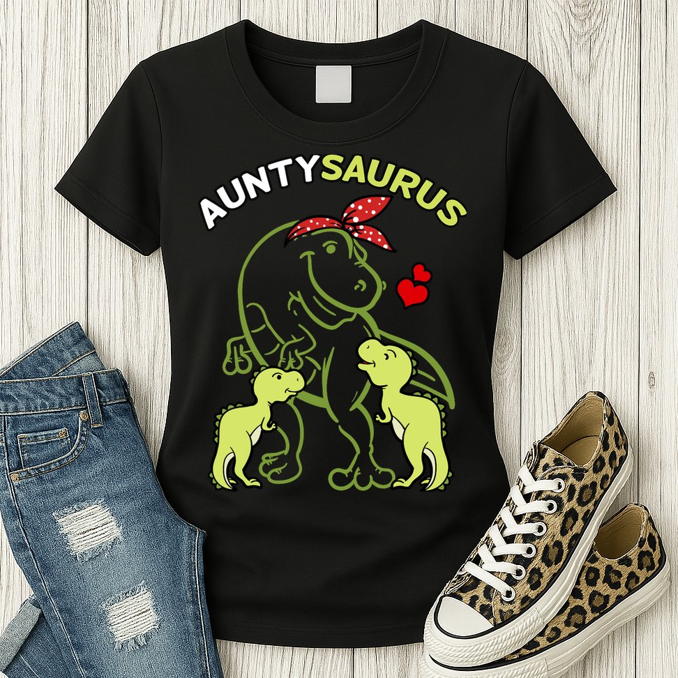 Auntysaurus Aunty 2 Dinosaur Aunt & Uncles Day Womens T-Shirt