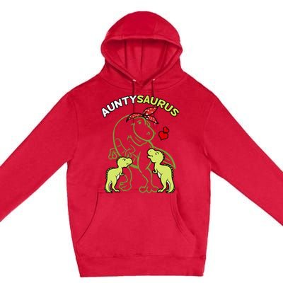 Auntysaurus Aunty 2 Dinosaur Aunt & Uncles Day Premium Pullover Hoodie