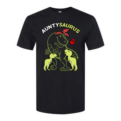 Auntysaurus Aunty 2 Dinosaur Aunt & Uncles Day Softstyle® CVC T-Shirt