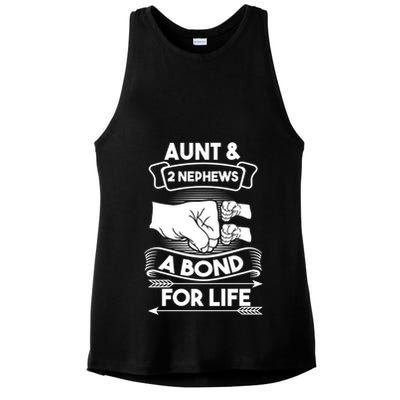 Aunt And 2 Nephews A Bond For Life Aunts Nieces Cool Gift Ladies PosiCharge Tri-Blend Wicking Tank