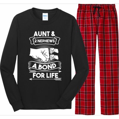 Aunt And 2 Nephews A Bond For Life Aunts Nieces Cool Gift Long Sleeve Pajama Set