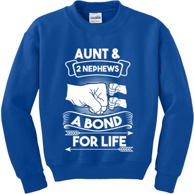 Aunt And 2 Nephews A Bond For Life Aunts Nieces Cool Gift Kids Sweatshirt