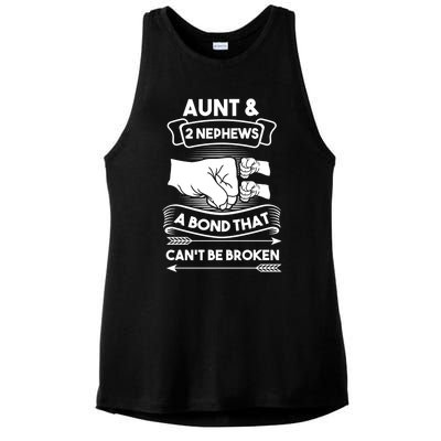 Aunt And 2 Nephews A Bond That Cant Be Broken Aunts Nieces Gift Ladies PosiCharge Tri-Blend Wicking Tank