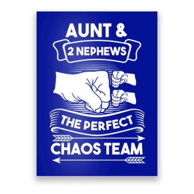 Aunt And 2 Nephews The Perfect Chaos Team Aunts Nieces Cute Gift Poster