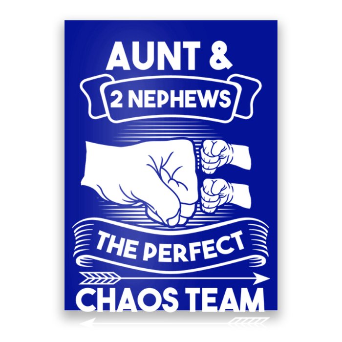 Aunt And 2 Nephews The Perfect Chaos Team Aunts Nieces Cute Gift Poster