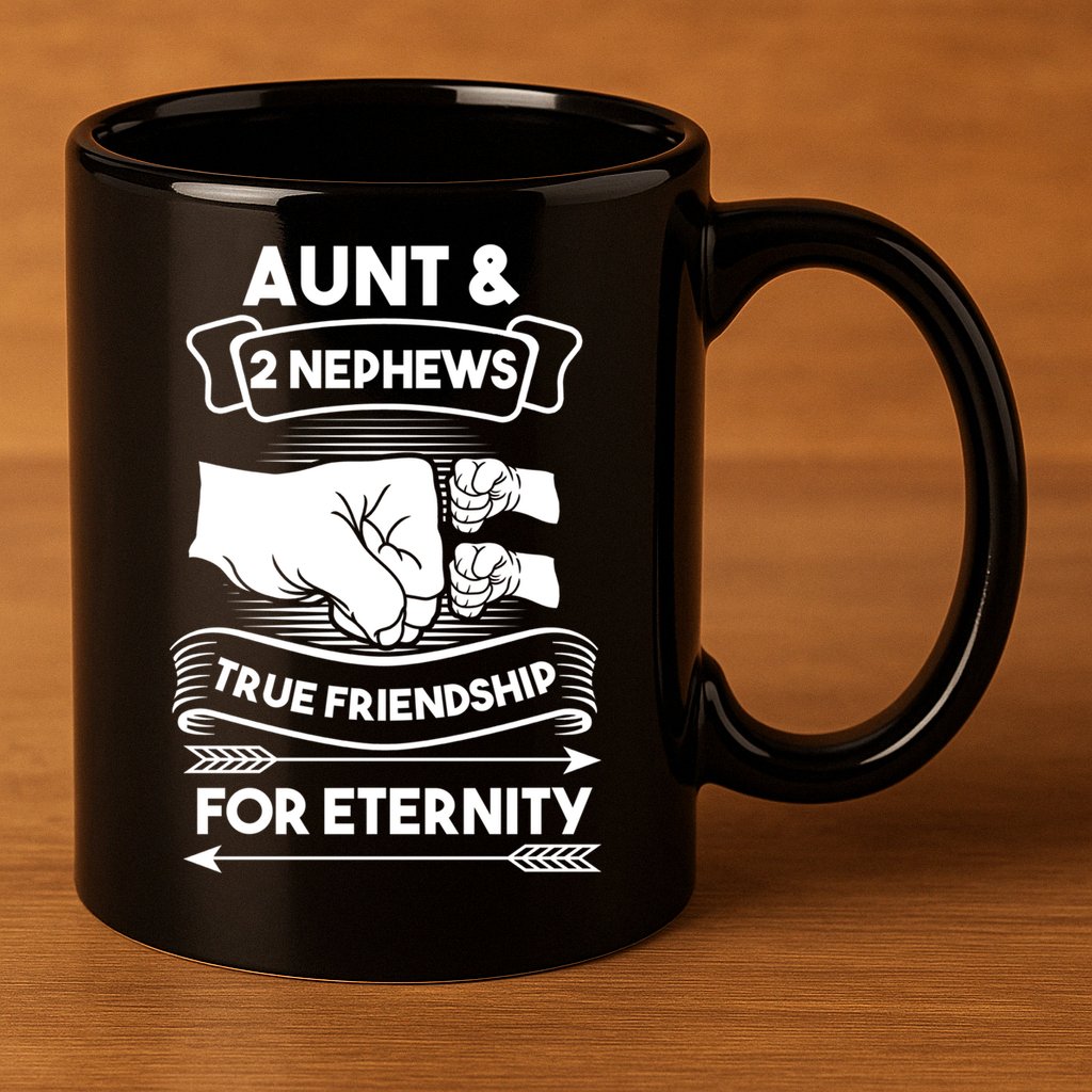 Aunt And 2 Nephews True Friendship For Eternity Aunts Nieces Funny Gift 11oz C Handle Ceramic Mug