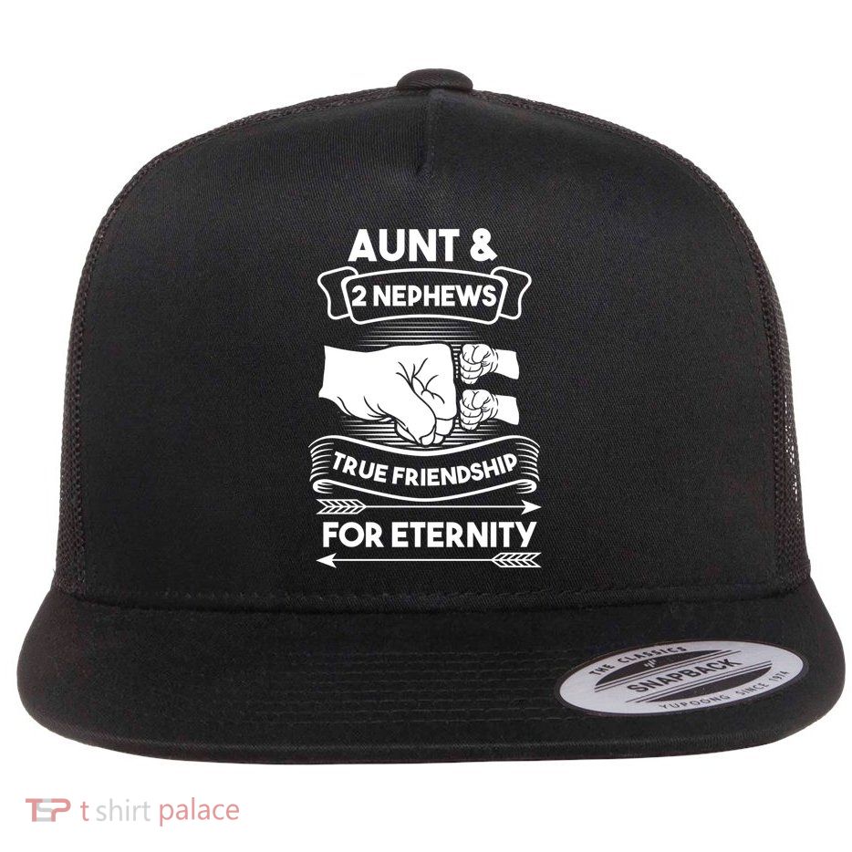 Aunt And 2 Nephews True Friendship For Eternity Aunts Nieces Funny Gift Flatbill Hat