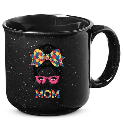 Autism Awareness 2025 Autism Mom Coquette Bow Puzzle 15oz Campfire Ceramic Mug