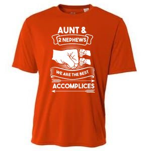 Aunt And 2 Nephews We Are The Best Accomplices Aunts Nieces Gift Cooling Performance Crew T-Shirt