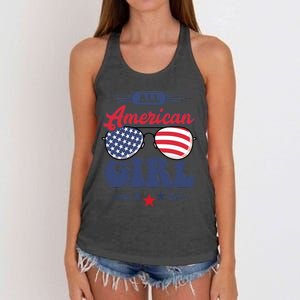 All American 4th Of July Family Matching Women's Knotted Racerback Tank