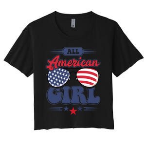 All American 4th Of July Family Matching Women's Crop Top Tee