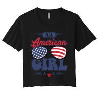 All American 4th Of July Family Matching Women's Crop Top Tee