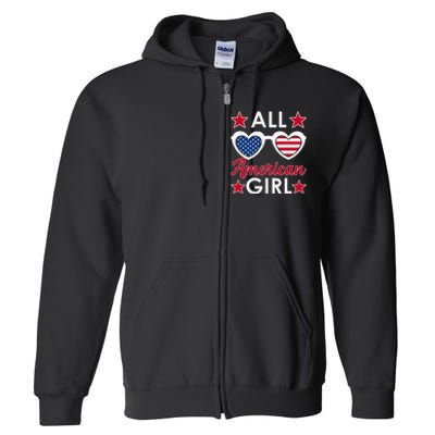 All American 4th Of July Sunglasses Full Zip Hoodie