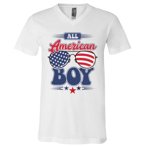 All American 4th Of July Family Matching V-Neck T-Shirt