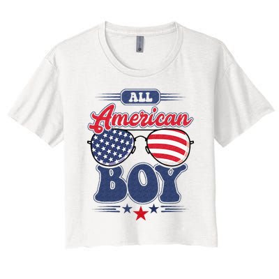 All American 4th Of July Family Matching Women's Crop Top Tee