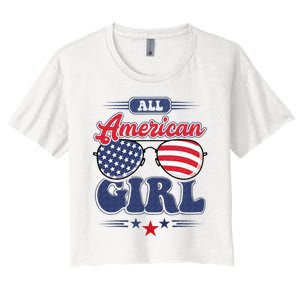 All American 4th Of July Family Matching Women's Crop Top Tee