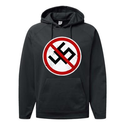 Antitrump Anti 45 Anti Nazi Performance Fleece Hoodie