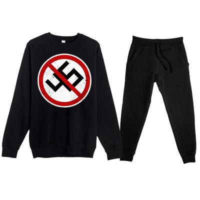 Antitrump Anti 45 Anti Nazi Premium Crewneck Sweatsuit Set