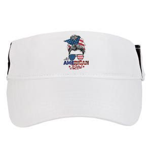 All American 4th July Messy Bun Us Flag Adult Drive Performance Visor