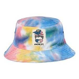 All American 4th Of July Meaningful Gift Mom Messy Bun Usa Gift Tie Dye Newport Bucket Hat