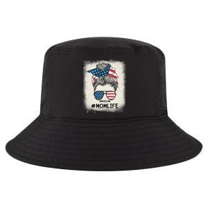 All American 4th Of July Meaningful Gift Mom Messy Bun Usa Gift Cool Comfort Performance Bucket Hat