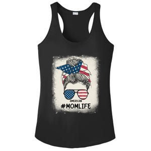 All American 4th Of July Meaningful Gift Mom Messy Bun Usa Gift Ladies PosiCharge Competitor Racerback Tank