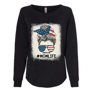 All American 4th Of July Meaningful Gift Mom Messy Bun Usa Gift Womens California Wash Sweatshirt