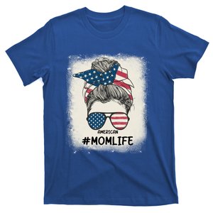 All American 4th Of July Meaningful Gift Mom Messy Bun Usa Gift T-Shirt