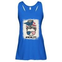 All American 4th Of July Meaningful Gift Mom Messy Bun Usa Gift Ladies Essential Flowy Tank