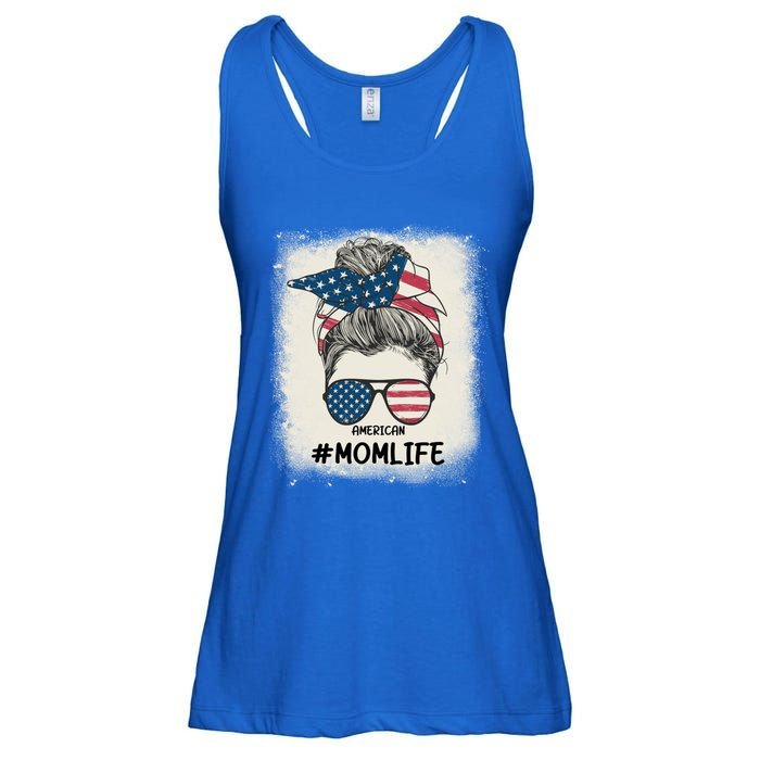 All American 4th Of July Meaningful Gift Mom Messy Bun Usa Gift Ladies Essential Flowy Tank