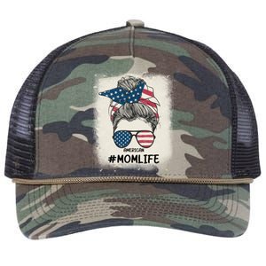 All American 4th Of July Meaningful Gift Mom Messy Bun Usa Gift Retro Rope Trucker Hat Cap