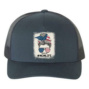 All American 4th Of July Meaningful Gift Mom Messy Bun Usa Gift Yupoong Adult 5-Panel Trucker Hat