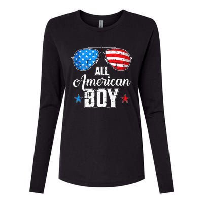 All American 4th Of July USA Sunglasses Family Matching Womens Cotton Relaxed Long Sleeve T-Shirt